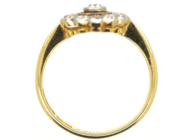 Art Deco 18ct Gold & Platinum, Diamond Cluster Ring