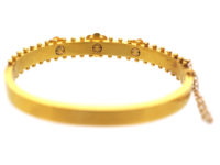 Victorian 15ct Gold Triple Natural Split Pearl Cluster Bangle