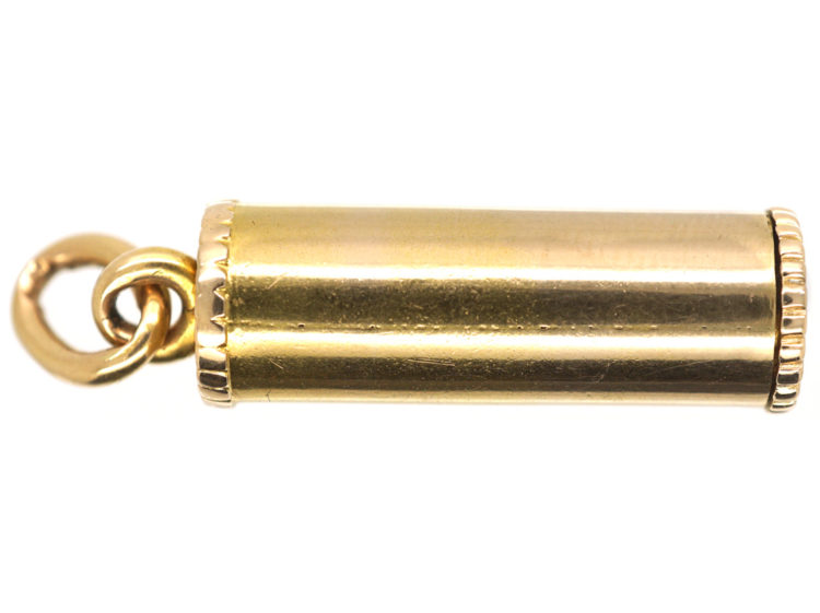 Edwardian 15ct Gold Mezuzah Pendant set with a Ruby, Sapphire & Diamonds