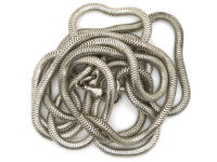 Victorian Long Silver Snake Link Guard Chain