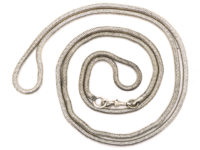 Victorian Long Silver Snake Link Guard Chain