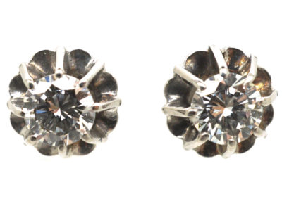 18ct White Gold Diamond Stud Earrings