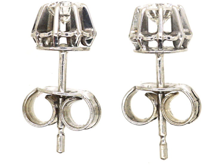 18ct White Gold Diamond Stud Earrings