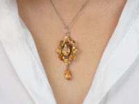 Victorian Silver Gilt & Citrine Pendant