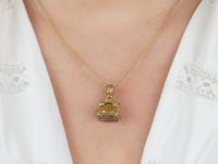 Georgian 15ct Gold & Citrine Seal with Intaglio of the name Merander