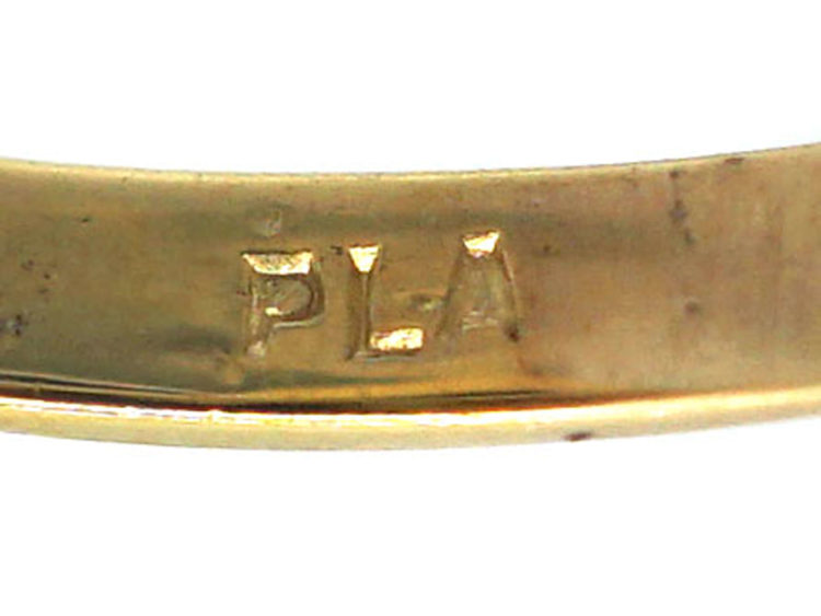 Edwardian Diamond Cluster Ring with Ribbon Sides