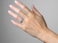 Edwardian 18ct White Gold & Platinum Four Stone Diamond Cluster Ring