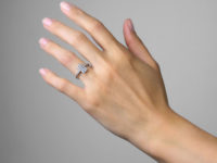 Art Deco 18ct White Gold & Platinum, Diamond Rectangular Ring