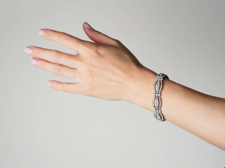 Art Deco Silver & Paste Bracelet