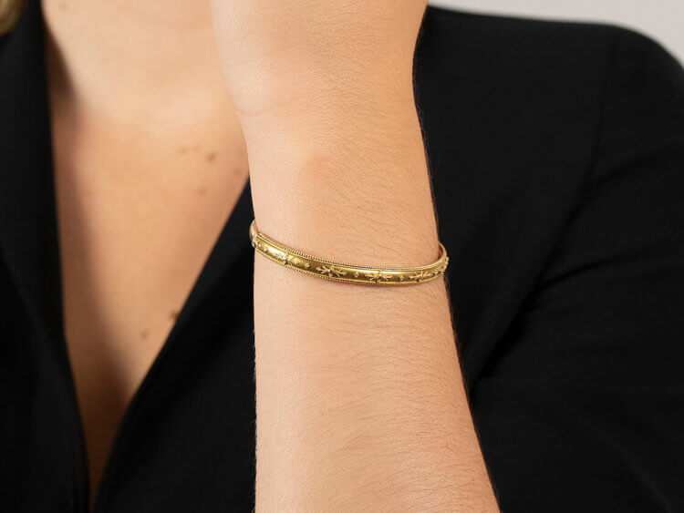Victorian 15ct Gold Narrow Bangle