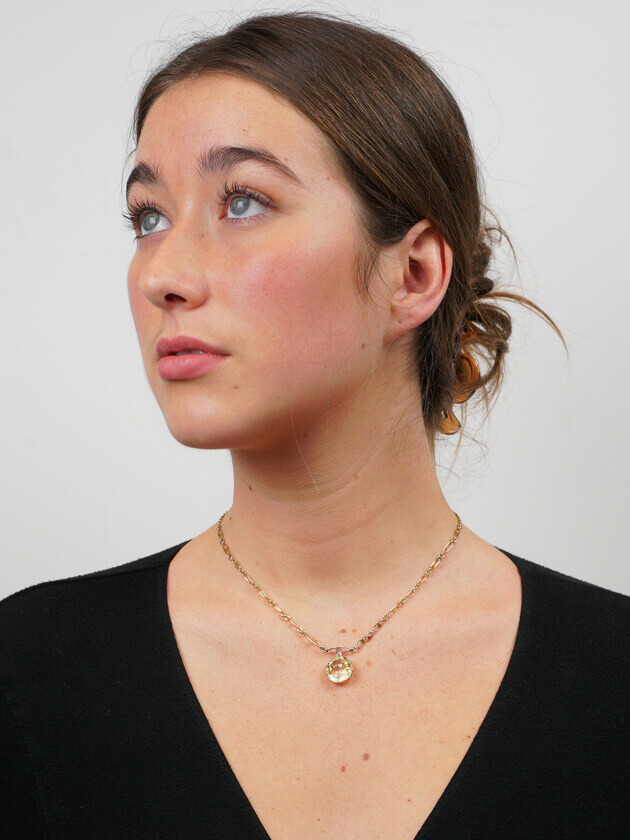 Art Deco 18ct Gold & Yellow Sapphire Necklace