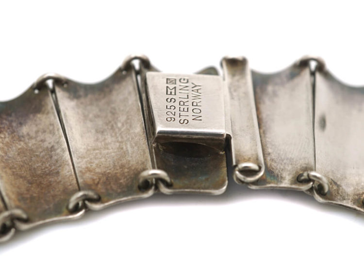 Silver & Blue Enamel Collar by Einar Modahl