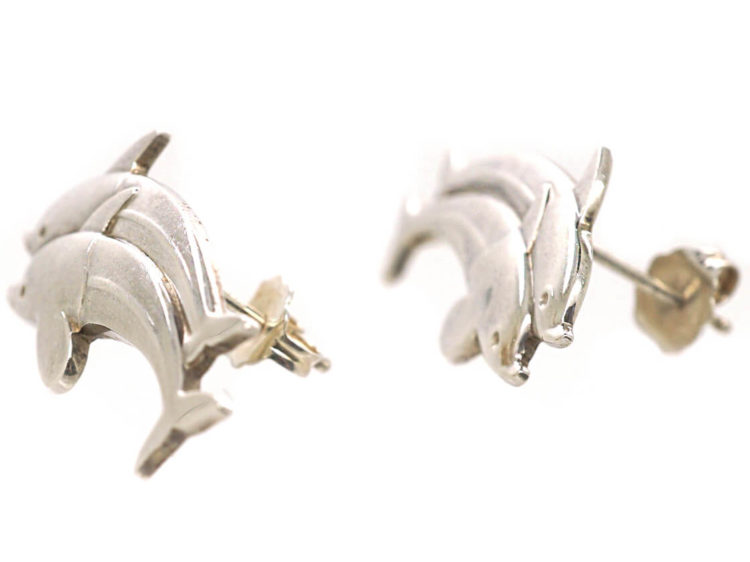 Silver Dolphin Earrings by Arno Malinowski for Georg Jensen