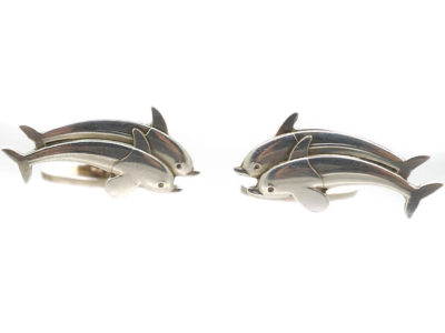 Silver Dolphin Cufflinks by Arno Malinowski for Georg Jensen Silver Dolphin Cufflinks by Arno Malinowski for Georg Jensen