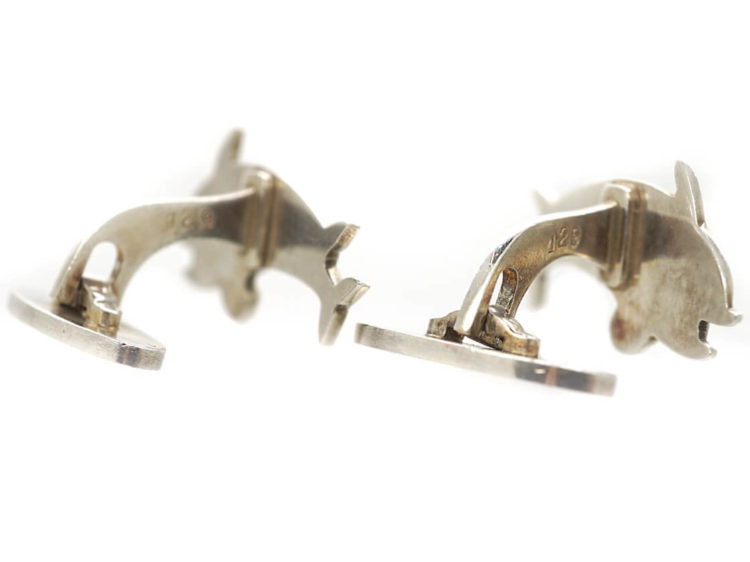Silver Dolphin Cufflinks by Arno Malinowski for Georg Jensen