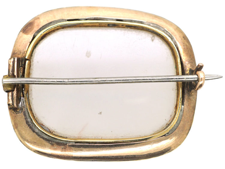 Georgian 18ct Gold & Chalcedony Rectangular Brooch