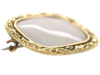Georgian 18ct Gold & Chalcedony Rectangular Brooch