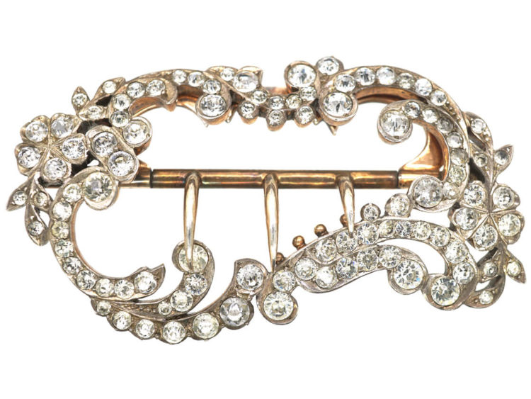 Edwardian Silver & Paste Buckle with Flower Motif