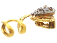 Victorian 15ct Gold Snake Slide set with Diamonds & Ruby Eyes