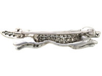 Edwardian Diamond Set Fox Brooch with Ruby Eyes