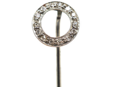 Art Deco Platinum & Diamond Set Winning Post Tie Pin Art Deco Platinum & Diamond Set Winning Post Tie Pin