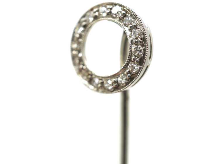Art Deco Platinum & Diamond Set Winning Post Tie Pin