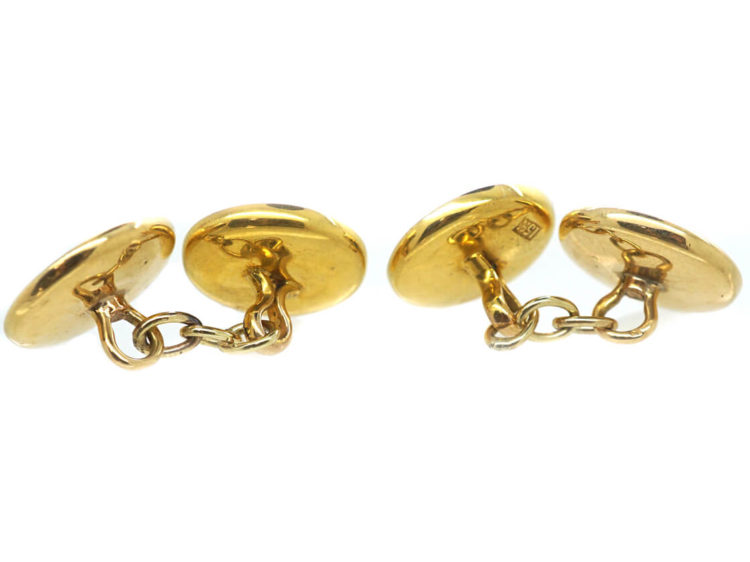 Edwardian 15ct Gold & Mother of Pearl Button Cufflinks