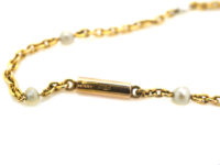 Edwardian 9ct Gold & Strawberry Red & White Enamel Heart Necklace