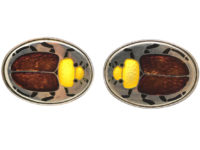 Silver Scarab Beetle Cufflinks by Roger Doyle