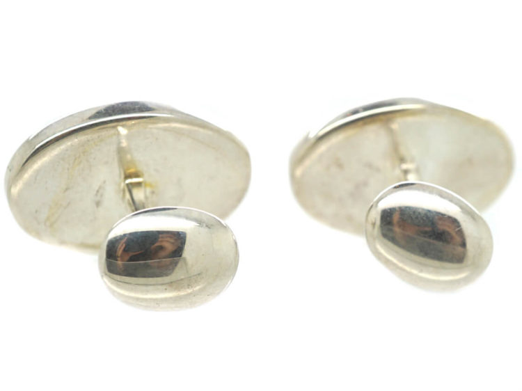 Silver Red Frog Cufflinks by Roger Doyle