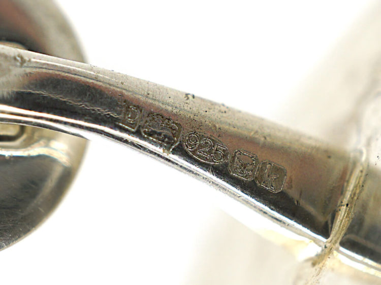 Silver Red Frog Cufflinks by Roger Doyle