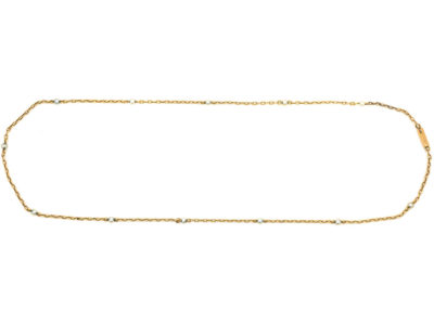 Edwardian 15ct Gold & Natural Pearls Chain