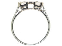 Art Deco 18ct White Gold Three Stone Diamond Ring