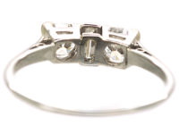 Art Deco 18ct White Gold Three Stone Diamond Ring