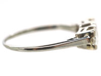 Art Deco 18ct White Gold Three Stone Diamond Ring
