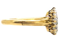 Edwardian 18ct Gold, Emerald & Diamond Cluster Ring