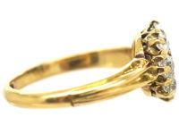 Edwardian 18ct Gold, Emerald & Diamond Cluster Ring