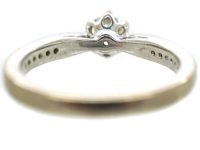 18ct White Gold Solitaire Diamond Ring with diamond Set Shoulders