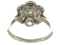 Art Deco Large Platinum and Diamond Daisy Cluster Ring