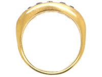 Victorian 18ct Gold Five Stone Diamond Boat Shaped Ring
