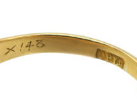 Victorian 18ct Gold Five Stone Diamond Boat Shaped Ring