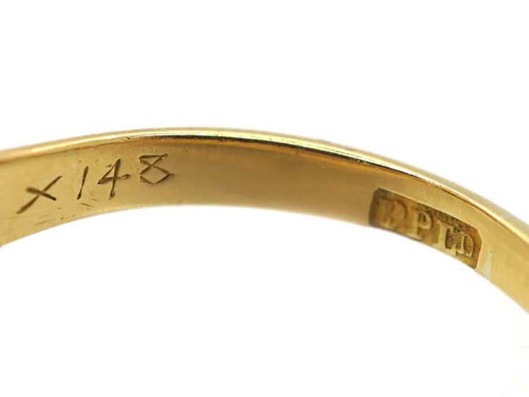 Victorian 18ct Gold Five Stone Diamond Boat Shaped Ring