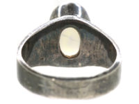 Silver Ring set with a Large Oval Moonstone