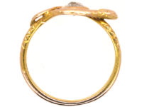 18ct Gold Snake Ring set with an Old Mine Cut Diamond
