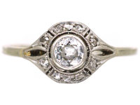 Art Deco 14ct White Gold Diamond Ring