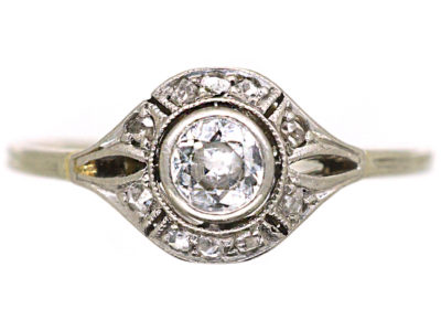 Art Deco 14ct White Gold Diamond Ring