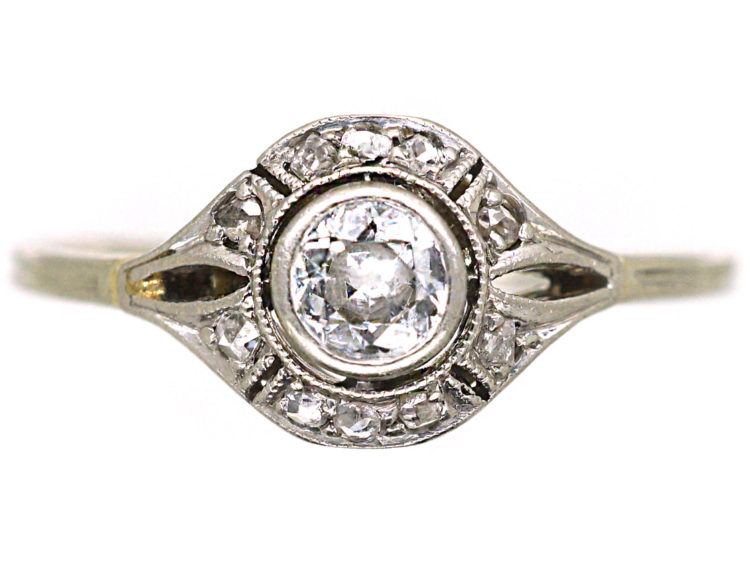 Art Deco 14ct White Gold Diamond Ring