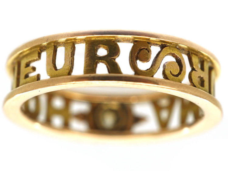Edwardian 18ct Gold & Diamond Honneur and Amour Ring