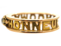 Edwardian 18ct Gold & Diamond Honneur and Amour Ring
