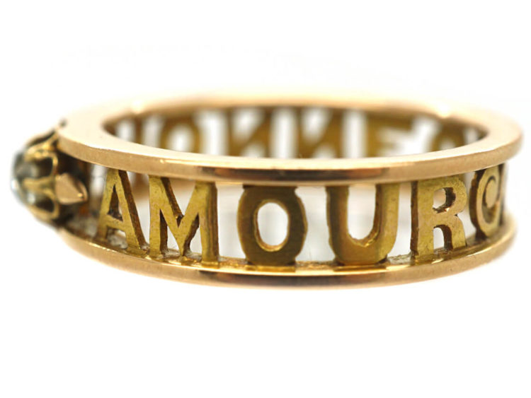 Edwardian 18ct Gold & Diamond Honneur and Amour Ring